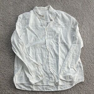 Zara White Button-Up linen Shirt